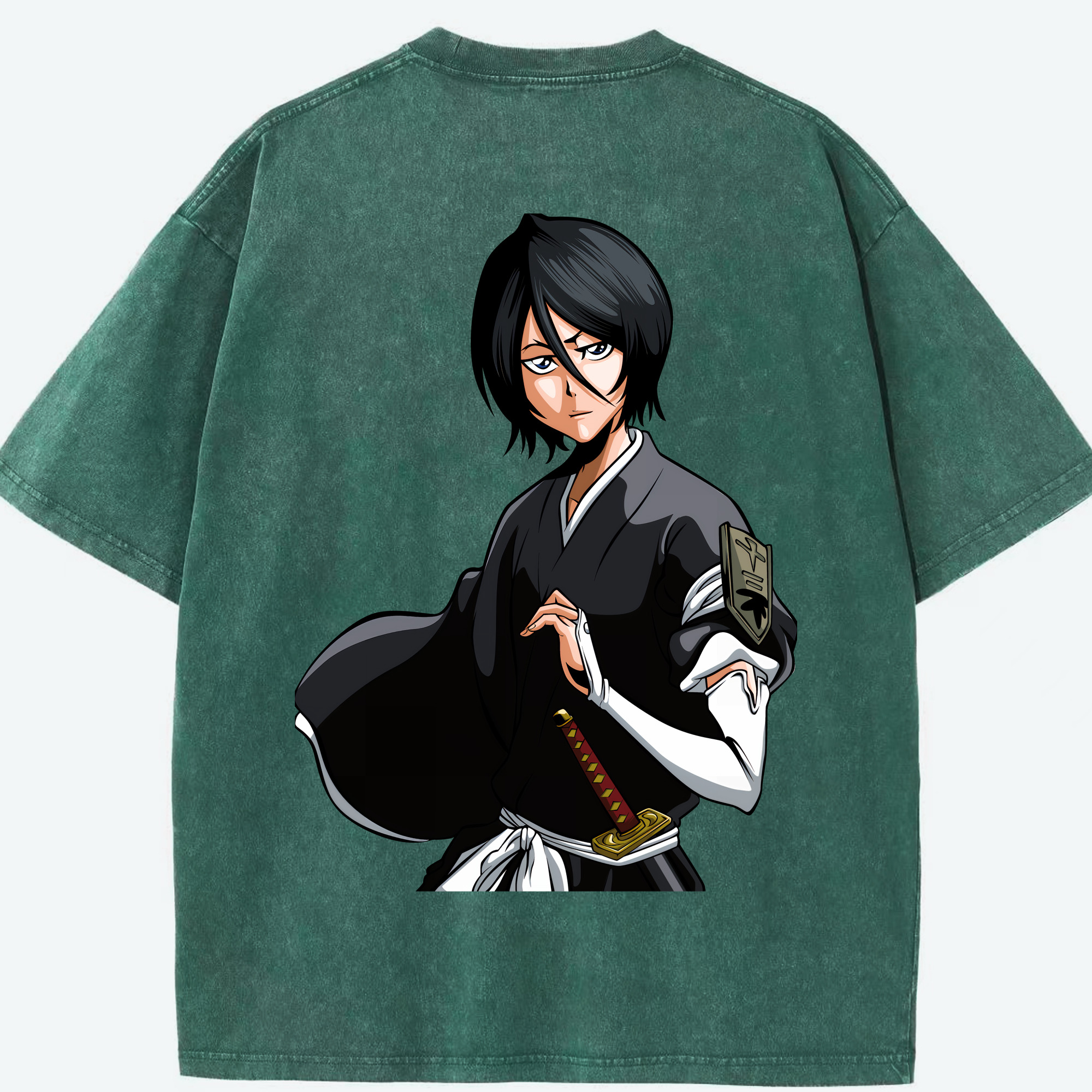 （画像用） ブリーチ 朽木ルキア BLEACH Kuchiki Rukia 綿100% ヴィンテージ風 半袖Tシャツ（背面プリント）